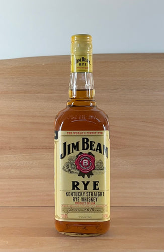 Jim Beam Rye (older style bottle, “big” RYE, 7 generation, yellow cap)