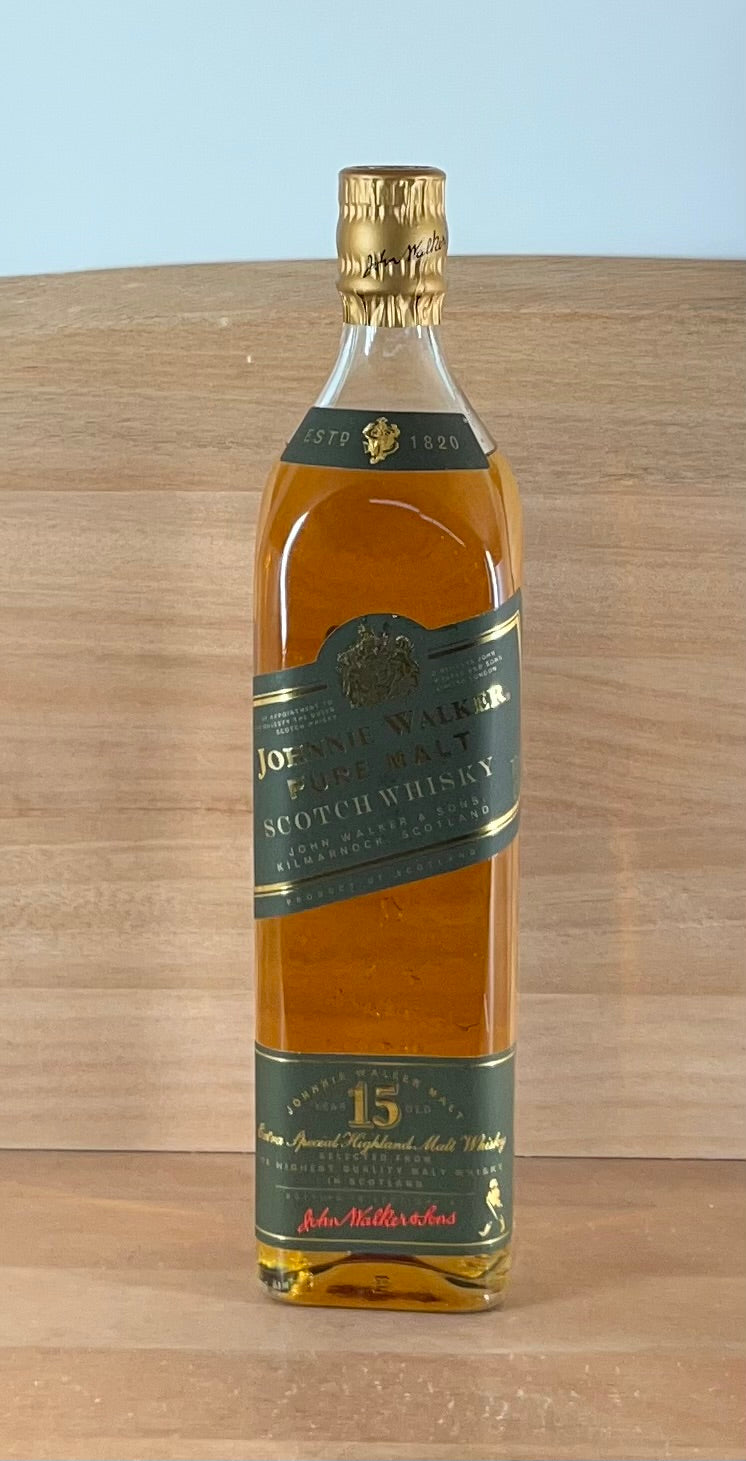 Johnnie Walker 15 yo Green Pure Malt Scotch Whisky (700 mL, old bottling, no box)