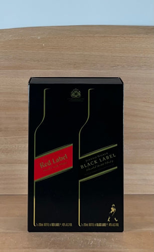 Johnnie Walker Red and Black Label Twin Pack Blended Scotch Whisky (Older bottling)  (2 x 200 mL)