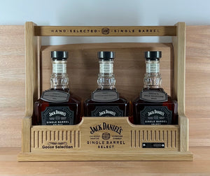 Jack Daniels Caddy Single Barrel Select 2022 Goose’s Selection Tennessee Whiskey (three bottle set)