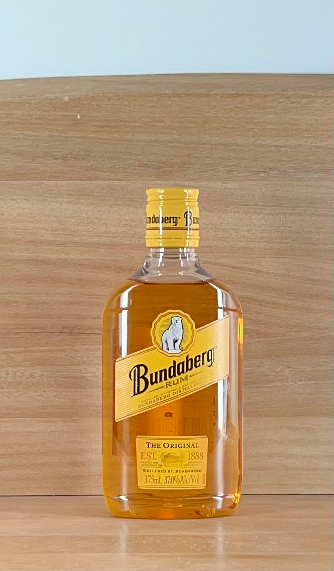 Bundaberg Underproof Rum (Older bottling, Diaganol, Yellow Cap, Plastic bottle, 375 mL)