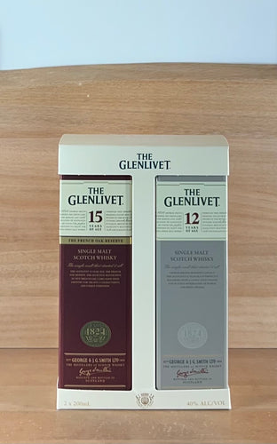 Glenlivet 12 yo and 15 yo Twin Pack Single Malt Scotch Whisky (Older Bottling) (200 mL x 2)