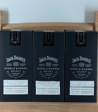 Load image into Gallery viewer, Jack Daniels Caddy Single Barrel Select 2022 Goose’s Selection Tennessee Whiskey (three bottle set)