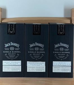 Jack Daniels Caddy Single Barrel Select 2022 Goose’s Selection Tennessee Whiskey (three bottle set)