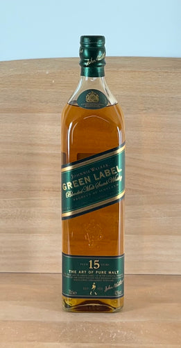 Johnnie Walker 15 yo Green Label Blended Malt Scotch Whisky (700 mL, older bottling, no box)